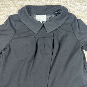 Old Navy Jacket Womens XL Black Cropped Collared Pleated Front Lined Button‎
